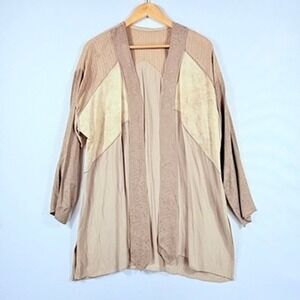 Spencer Alexis Cardigan Women 6 Tan Boho Flowy Eclectic Lagenlook Art to Wear